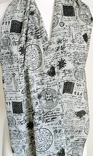 Etwoa Old Texture and Magic Symbols Infinity Circle Scarf4