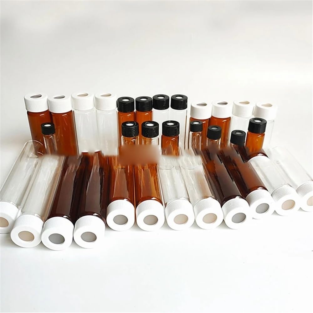 Attrezzature e forniture di laboratorio 10/20 pezzi da 20 ml a 60, flacone di iniezione con testa a vite in vetro laboratorio, campione trasparente/marrone for esperimenti