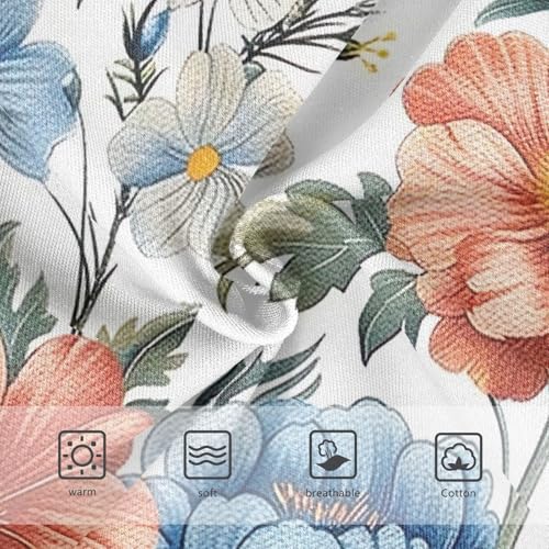 Vintage Floral White Girls Briefs, Toddler Girl Panties, Cotton Underwear Girls, 2–8 Years3