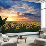 3D Fotomurale Murales Girasole Carta da Parati Panoramica 200x140 cm Pianta di Girasole Fotomurali Tessuto Non Tessuto Decorazione Parete Poster Camere da Letto Soggiorno Pareti Murale w.2361