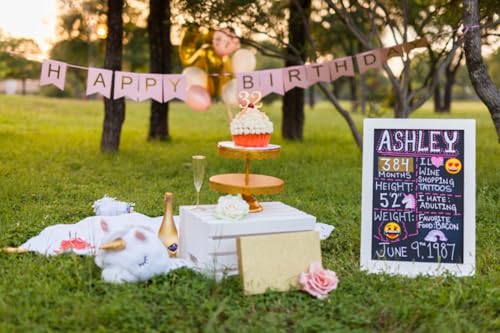 Image of Happy Birthday Banner Pink Birthday Signs Party Supplies Garland Decorations Nursery Hanging Decor (Soft Pink)