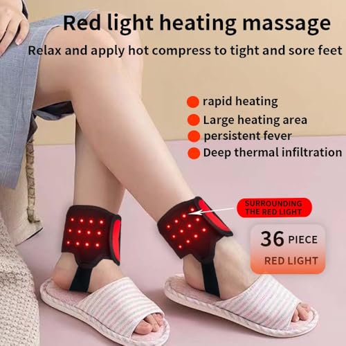 Faja térmica para tobillo con vibración, inalámbrica y recargable para calidez y relajación muscular, soporte térmico ajustable para tobillo para uso diario en casa u oficina miniatura 3