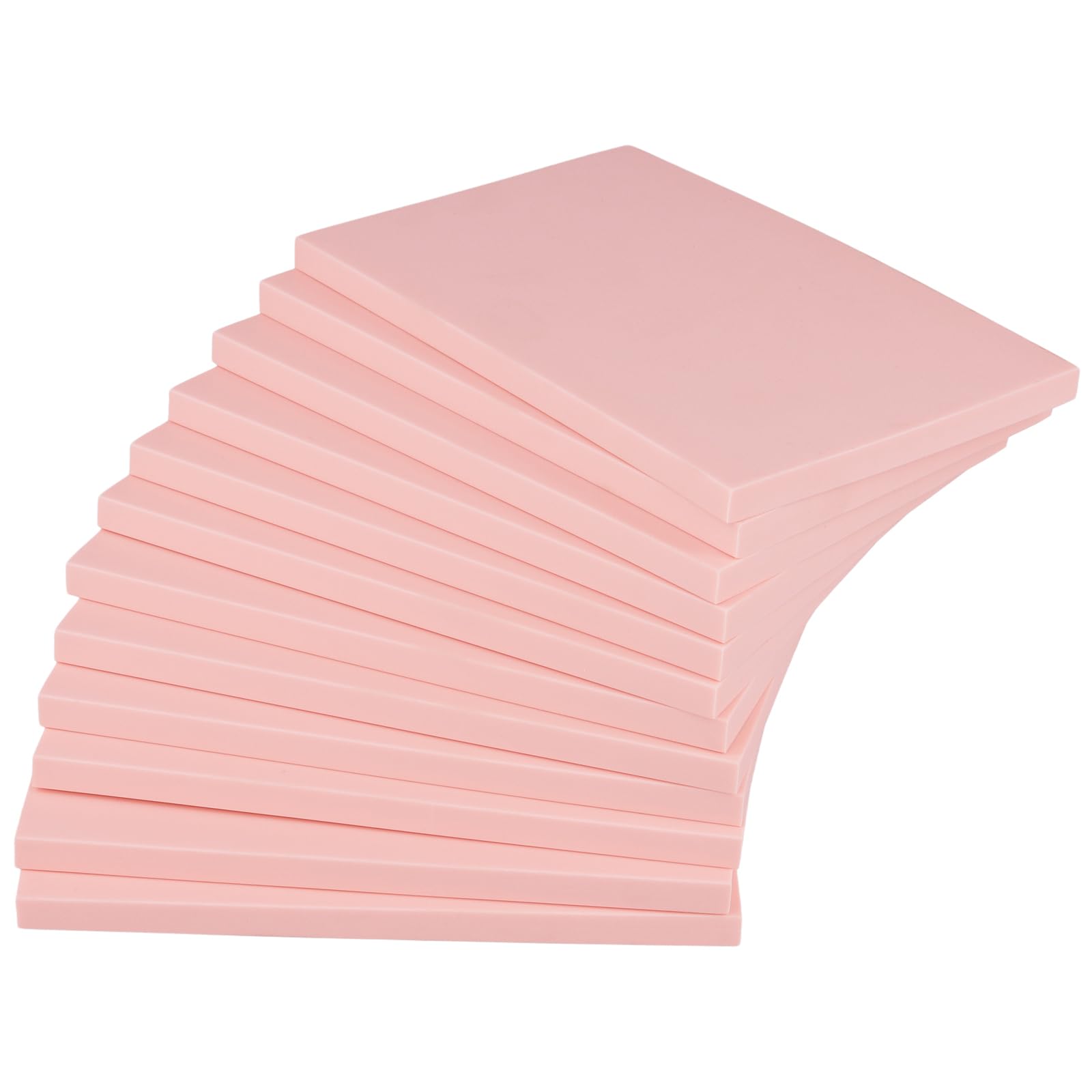 Tampon en caoutchouc - Lot de 12 blocs de sculpture rose 15x10x0,8 cm - Matériau TPR pour fabrication de tampons, bricolage et artisanat créatif