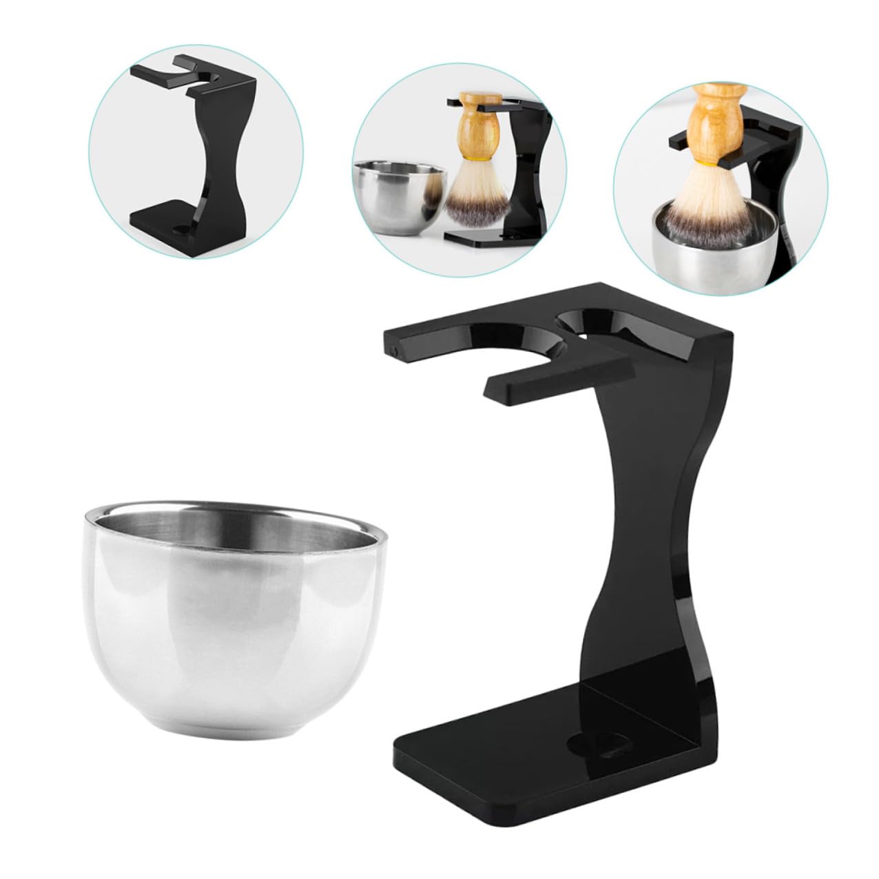 Juego de Afeitado Masculino Modelo 7389 de Acrílico y Acero Inoxidable