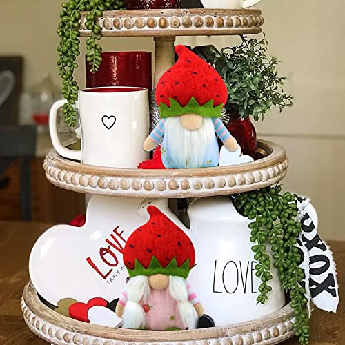 Gehydy 2er Set Frühlingdeko Wichtel Erdbeere Dekoration Wichtel Figuren Bauernhaus Decorations Zubehör für Home Küche