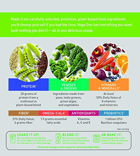 image for Vega One All-In-One Nutritional Shake Berry (20 Servings) - Plant Base