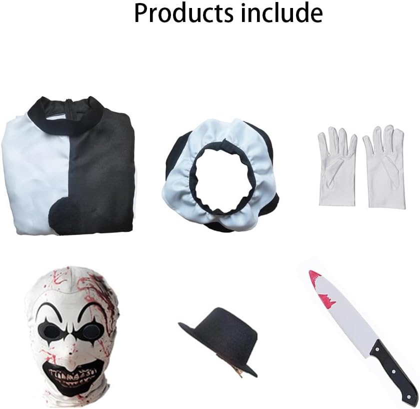 Movie Costume Jumpsuit Movie Outfit Black White Bodysuit Full Set Halloween With Mask - Image 4