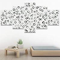 SIGNWIN 5 Panel Canvas Wall Art Modern Art Contemporary Dramatic Geometric Mixed Media Multicolor Patterns for Home Decorations Ready to Hang - 60