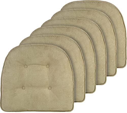 Non-Slip Chair Cushions, Assembled in USA, U-Shaped Skid-Proof Seat Pads for Dining Room, Kitchen, Office, 15"x16"