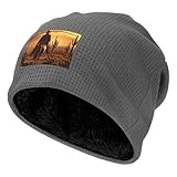 MULUHUO Gorro de invierno con diseño de cactus del desierto del oeste con vaqueros montando caballos 1 para hombres y mujeres, gorro de invierno cálido y acogedor, para viajes diarios al aire libre