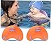 BESPORTBLE Swim Webbed Gloves for Adults Ergonomic Hand Paddles for Swimming Training Strap for Enhanced Stability for Stroke Technique Improvement Bright Orange