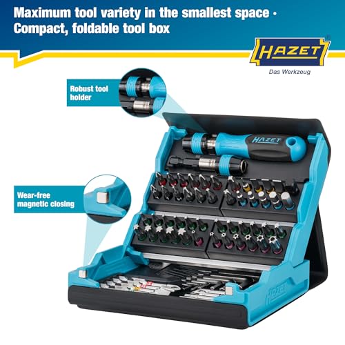Image of HAZET Smartcase Bit Set 2200SC-1 I 69-Piece Tool Bit Set, Drive: Hexagon 6.3 Mm (1 /4 Inch), For Manual Operation I Mobile Tool Case