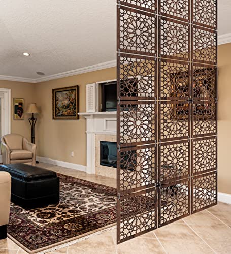 Image of RANDOM Privacy Room Divider Hanging Panel Modern Screen Partition for Decorating Bedroom, Dining, Study & Living Room (RSD-4070) 12 Panels Engineered Wood