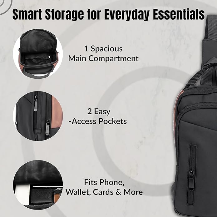Image of Handcuffs Unisex Crossbody Sling Bag Waterproof Polyester Slim Chest Backpack Men's Shoulder Bag Leisure Travel Handbag Hard Shell Anti-Theft Chest Bag