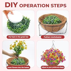 Der Rose Artificial Hanging Flowers Basket for Outdoors Fake Hanging Plants Spring Summer Decoration UV Resistant for Garden Front Porch Patio Balcony Decor Der Rose Artificial Hanging Flowers Basket for Outdoors Fake Hanging Plants Spring Summer Decoration UV Resistant for Garden Front Porch Patio Balcony Decor