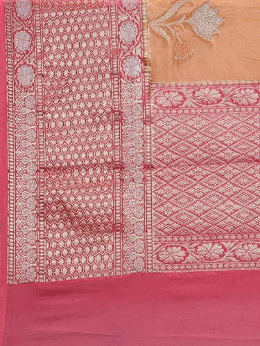 PTIEPL BANARASI SILK WORKS orange maheshwari cotton silk saree – image 5