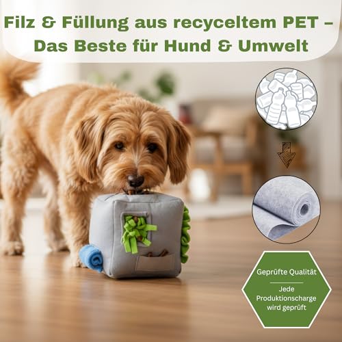 Petural® Sniffix - Der 8-in-1 Schnüffelwürfel | Intelligenzspielzeug für Hunde | interaktives Hundespielzeug | Hundespielzeug Intelligenz | Schnüffelball Hund | Hunde intelligenzspielzeug