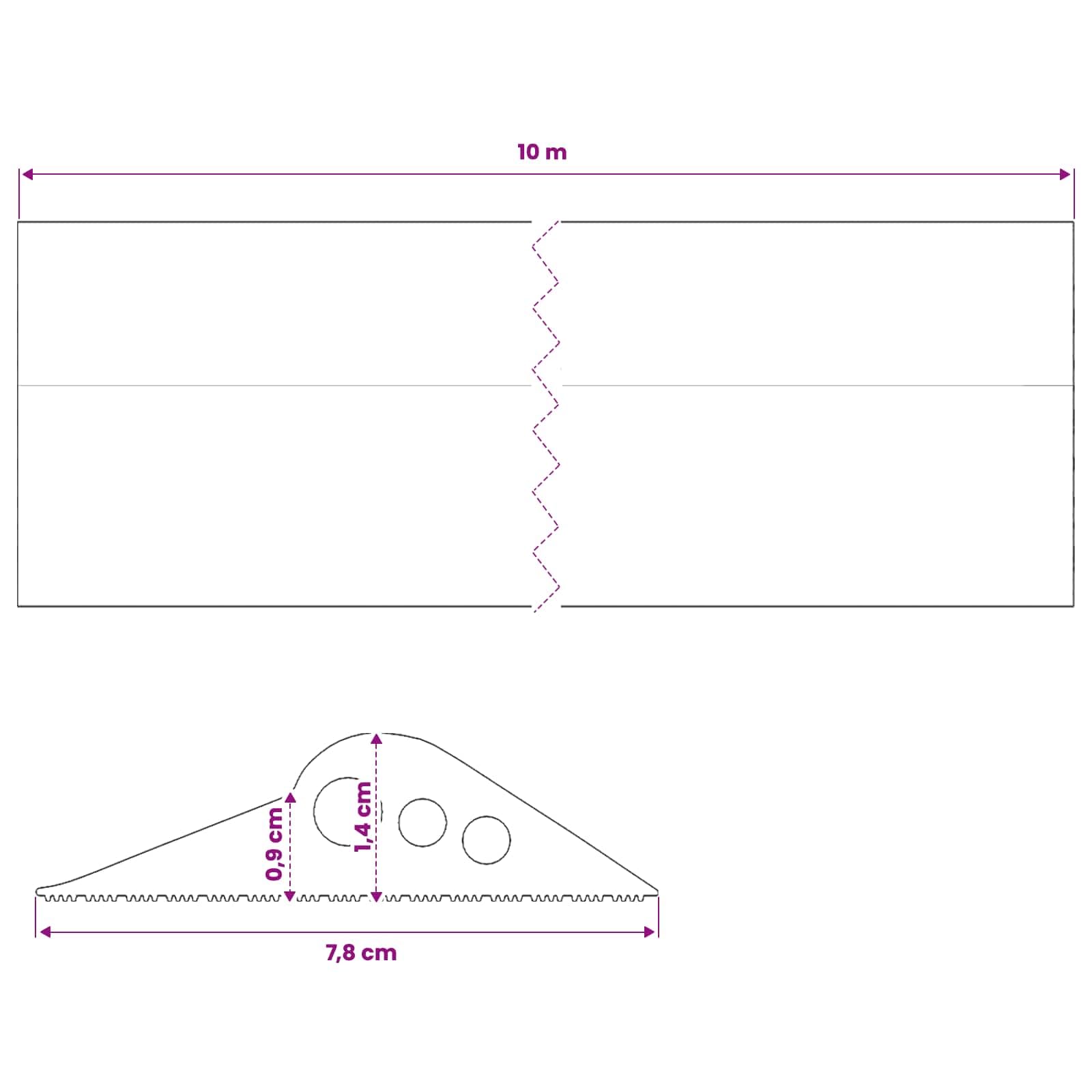 vidaXL Uszczelka podłogowa garażowa czarna 78 x 14 mm 10 m gumowa EPDM