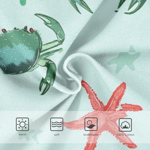 Wusikd Green Crabs Boys' Underwear Cotton Red Starfishs Boys Briefs Soft Toddler Underwear 2T3