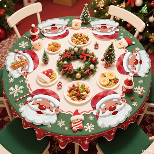 Christmas Plates, 60 Pcs Santa Paper Plates for Merry Christmas Decorations Xmas Winter Holiday Party Supplies – Image 8
