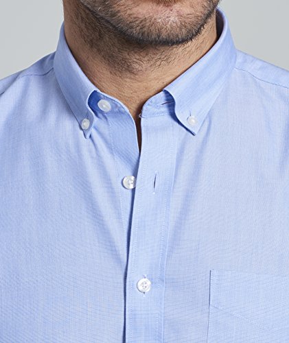 UNTUCKit Hillside - Untucked Shirt for Men, Solid Blue, 100% Cotton, Tall Slim Fit3
