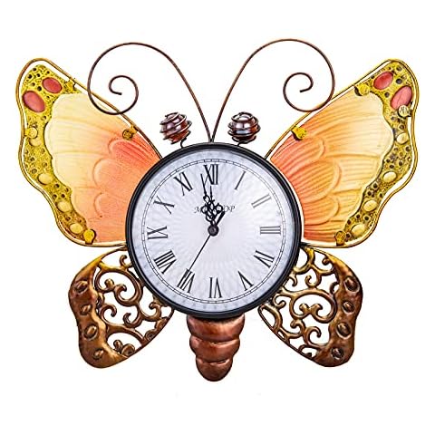 MUMTOP Outdoor Clock - Outdoor Clocks Waterproof Wall Clock for Living Room Decor Indoor Exquisite Decoration (Butterfly) Cover
