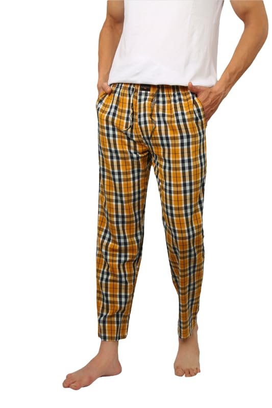 albatross Men's Cotton Blend Soft and Super Comfortable Checkered Pajamas-picture-46
