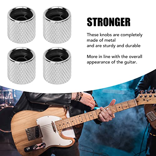 Bouton de Potentiomètre, Bouton de Potentiomètre en Métal Noir 4pcs Large compatibilité Bouton de Commande de Guitare… - Les Beatles, Paul McCartney, John Lennon, RIngo Starr, George Harrison Bouton de Potentiomètre, Bouton de Potentiomètre en Métal Noir 4pcs Large compatibilité Bouton de Commande de Guitare… – Image 5