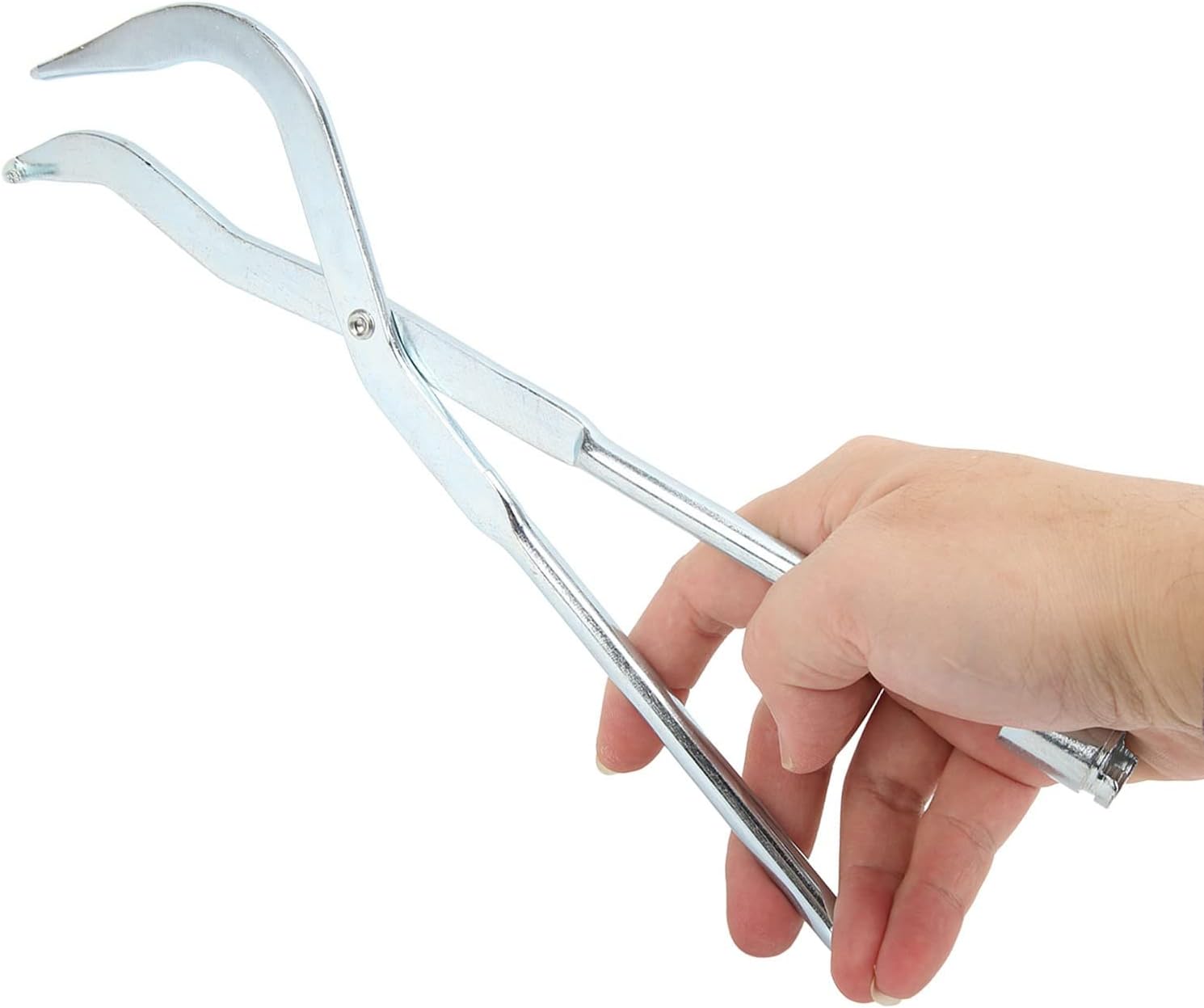 KIMISS Brake Spring Pliers for Drum Brake, Double Ended Steel Tool with Silver Plating, Auto Repair Spring Removal, Dual Head Design
