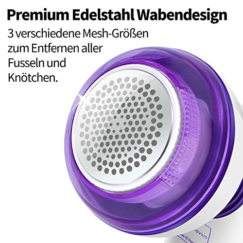 MixMart Fusselrasierer,elektrischer Fusselentferner USB Aufladbar Flusenentferner mit Ersatzschneidkopf Wollrasierer für Kleidung Textil Knötchen Pullover Schal – Bild 3