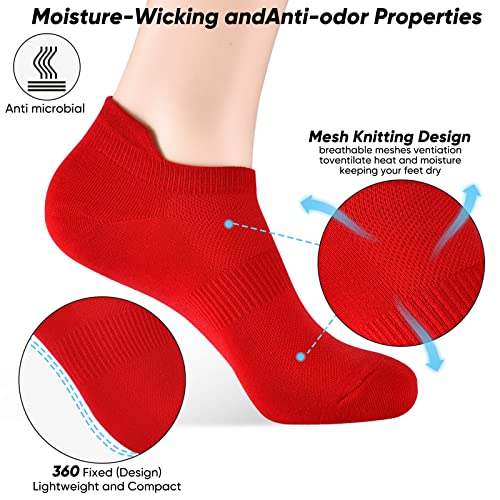 Image of ATBITER Ankle Socks Womens and Men Thin Athletic Running Low Cut No Show Socks With Heel Tab 6-12 Pairs | White Short Summer Athletic Running Yoga Pilates Workout Sneaker Socks Lightweight Non Slip Size 7-9 9-11