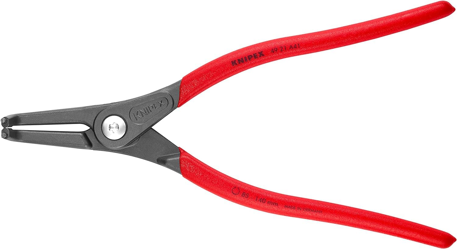KNIPEX Präzisions-Sicherungsringzange für Außenringe, 49 21 A41 | Ring-Ø 85-140 mm, Spitzen-Ø 3,2 mm, gewinkelt 90°, Sprengringzange, Seegeringzange