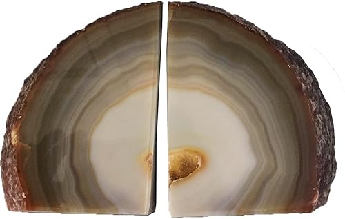 Miniatura 4 de AMOYSTONE - Sujetalibros decorativo de ágata para oficina, resistente, con protectores de goma, 1 par