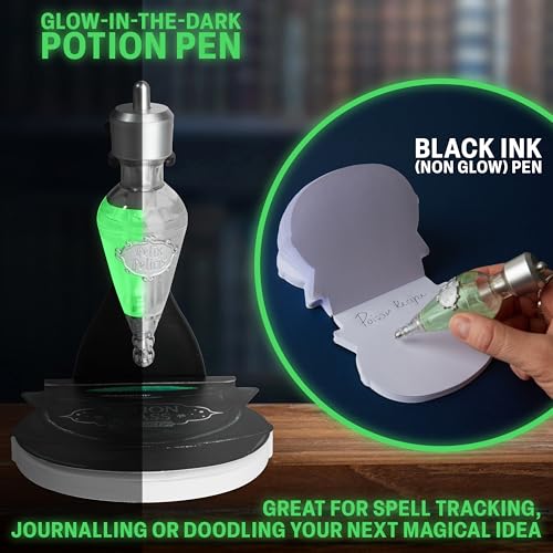 Harry Potter Potion Pen Set with Glow in the Dark Ink & Cauldron Notebook, Cool Stationery Kit & Supplies, Hogwarts Gift Sets, Gifts for Kids, Adults (Black Cauldron) - Image 2