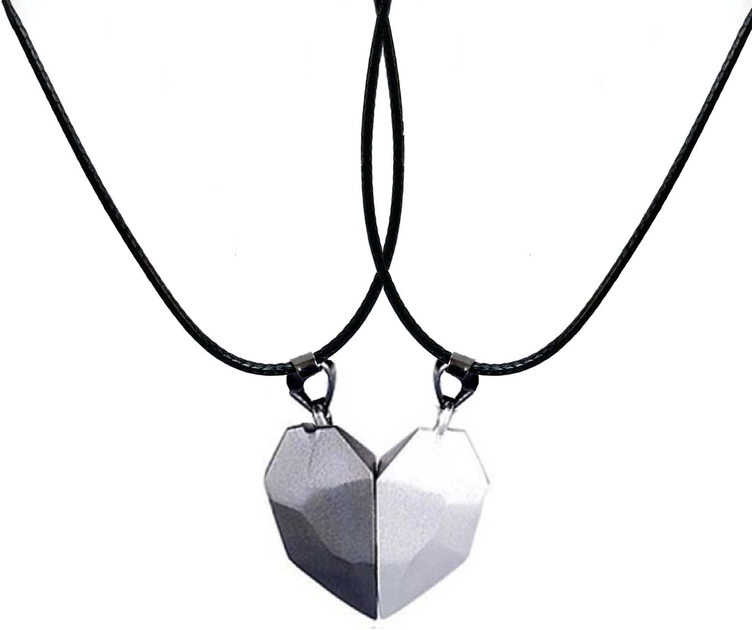 HonaerMagnetic Necklaces Magnet Heart Pendant Couple Necklace Matching Relationship Mutual Attraction Jewelry for Women Men