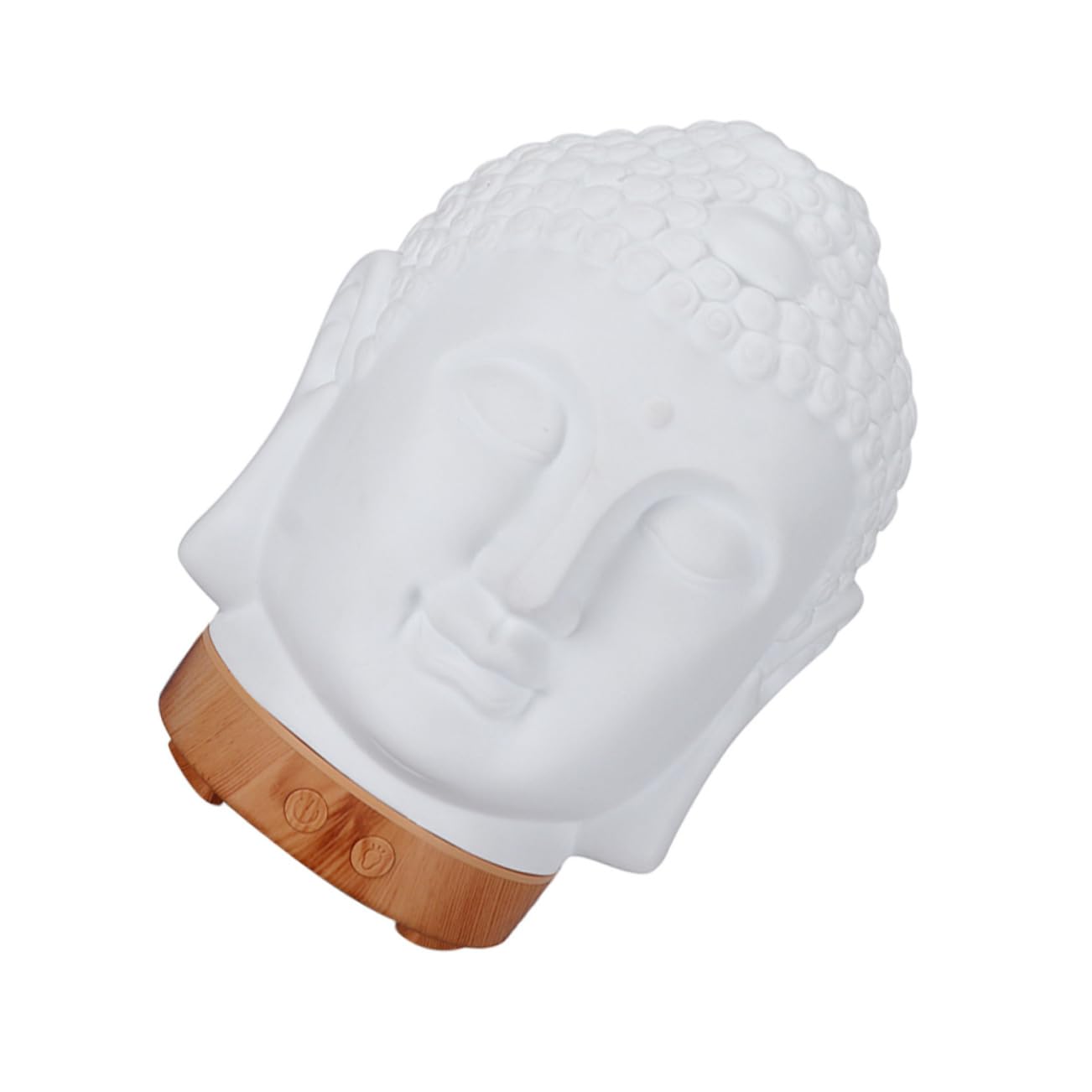 Buddha Kopf Aromatherapie Diffusor Weiß Keramik für Luftbefeuchtung | 1 Stück, Kompakte Form für Home Deko, 1l-volumen Passend fürs Nachttisch Setup