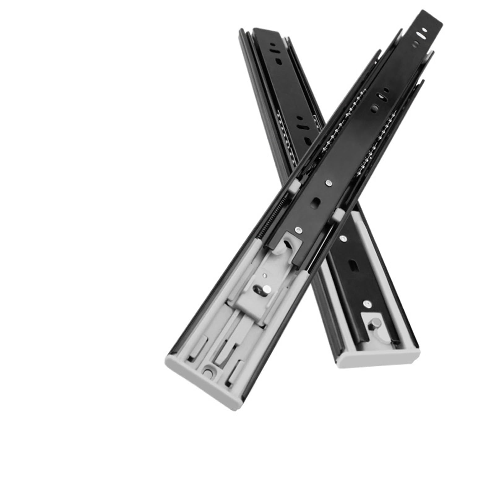 Guías para cajón BlackSteel premium de tres secciones en acero inoxidable