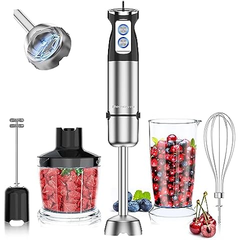 Housiwill 5-in-1 Hand Blender with Turbo Mode Cover