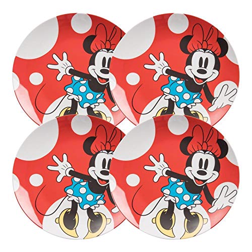 Vandor 89436 Disney Minnie Mouse 4 pc. 10 in. Ceramic Plate Set