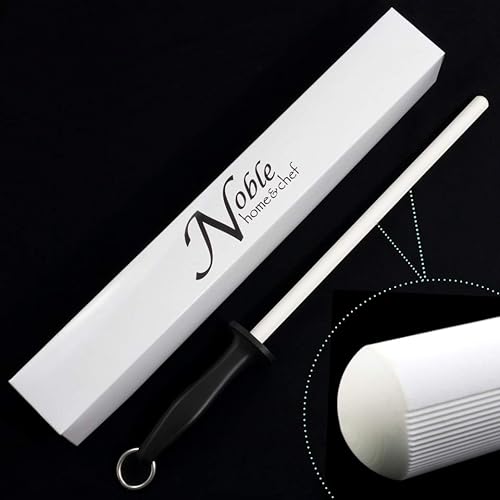 La barra profesional de cerámica de 11.5 pulgadas tiene 2 opciones de grano, un mango de agarre firme, anillo colgante y cerámica japonesa. Las