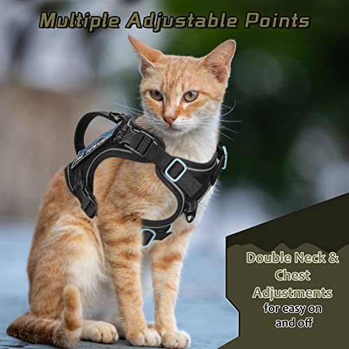 Tactical Cat Harness For Large Adult Cats Walking Escape Proof Vest, Reflective Adjustable Tactical Cat Puppy Harness Vest With Handle, Comfort Fit, Easy To Control #TOP5