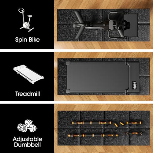 Image of Stepwaver Walking Pad Mat for Carpet, Treadmill Mat for Hardwood Floors, High Density, 0.25 inch Thickness, Folable, Floor Protection for Bike, Elliptical, Treadmill