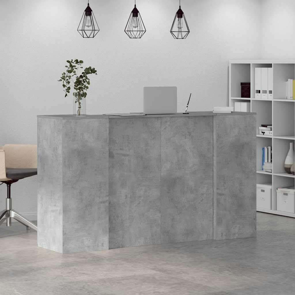 Escritorio de recepción Gris hormigón 180x50x103,5cm Madera de ingeniería