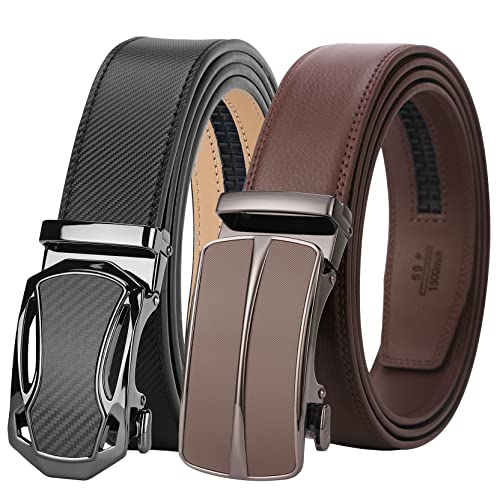 Image of Lavemi Men's Real Leather Ratchet Dress Casual Belt, Cut to Exact Fit,Elegant Gift Box