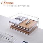 HeZone 2 Tier Paper Organizer Letter Tray,Acrylic Desk File Organizer,Clear - Image 4