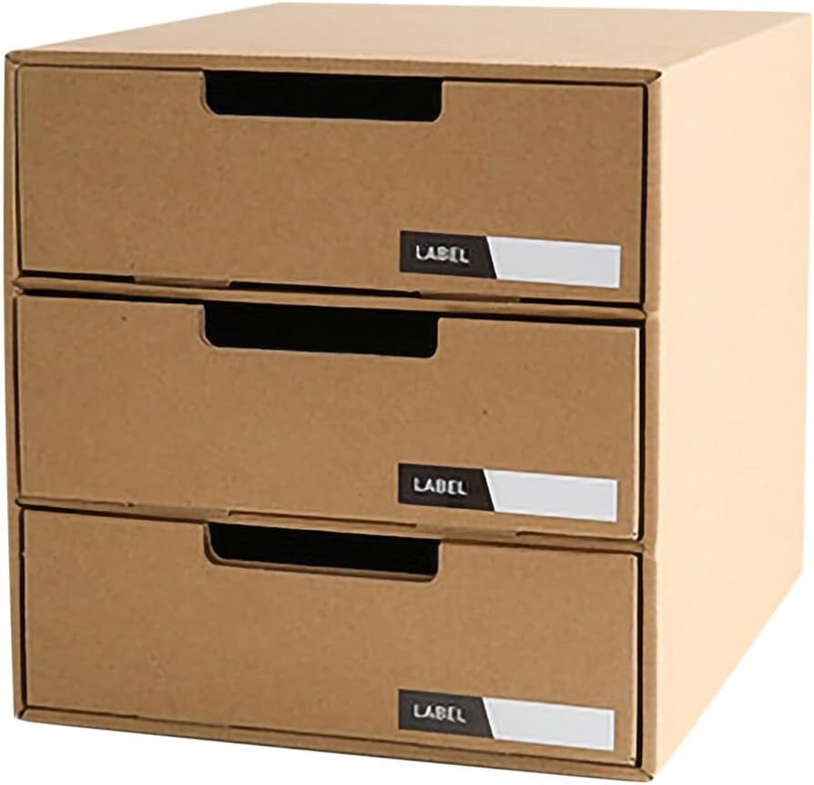 Desktop Drawer Storage Box 12.20X10.03X9.64 Inch File Organizer with Sliding Drawers for Office Document and Desktop Organization