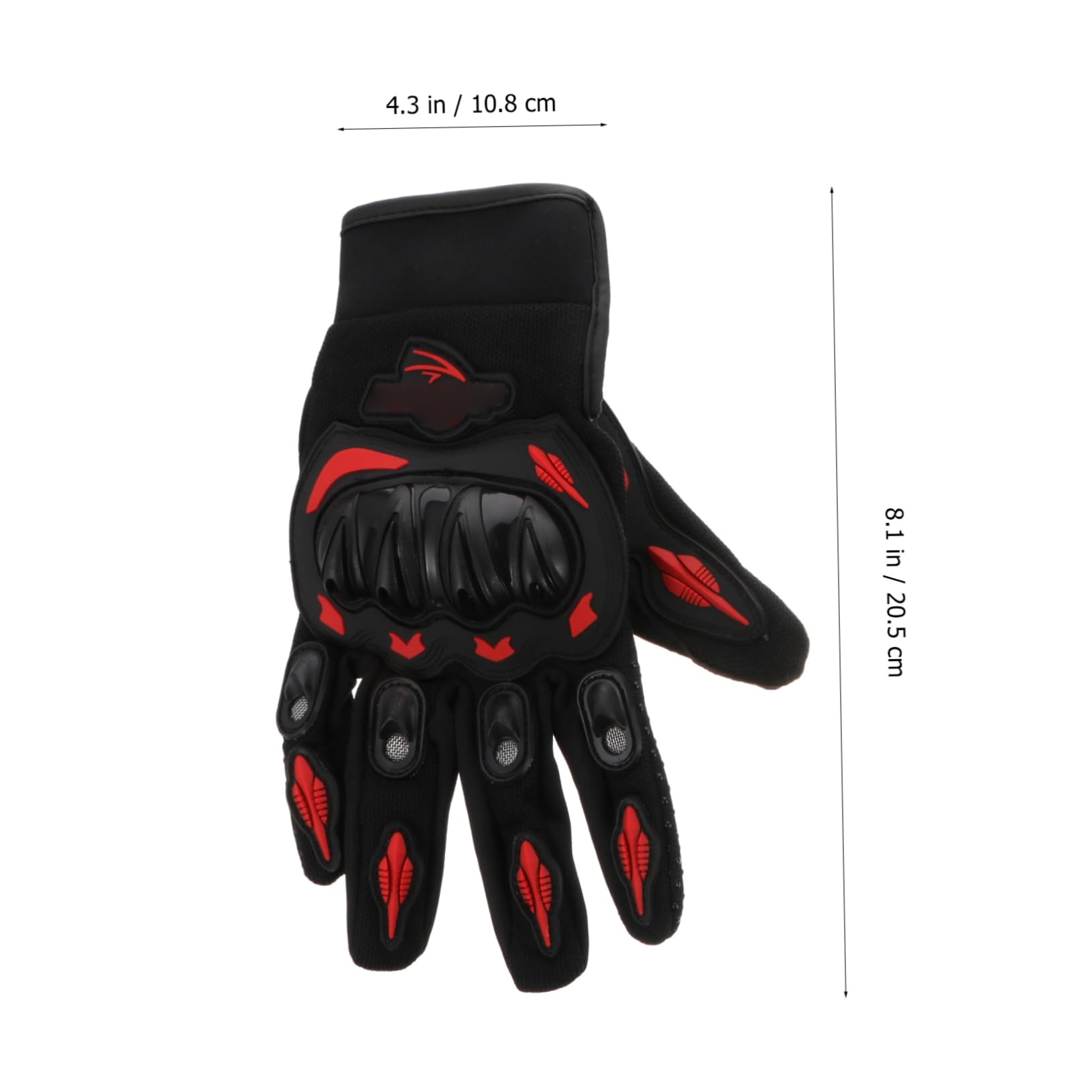 Beavorty 1Pair Breathable Cycling Gloves for Men Skid Full Finger Riding Gloves All Season Outdoor Red