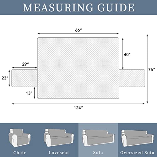Issuntex Double Protection 100% Waterproof Sofa Covers For Living Room, Couch Covers For 3 Cushion Couch Sofa, Reversible Furniture Protector Sofa Cover For Dogs, Pets, Kids (Sofa, Black/Beige) #TOP5