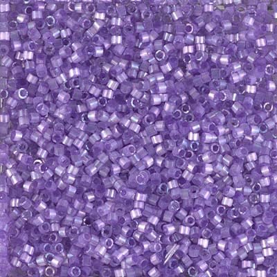 Miyuki Delica 11/0 Lilac AB Silk Inside Dyed 50gms Bag of Japanese Glass Beads