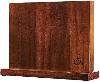 ENOKING Magnetic Knife Block Without Knives, Universal Kitchen Knife Storage Organiser, Natural Acacia Wooden Knife Holder Rack with Powerful Magnets for Cutlery Display and Storage